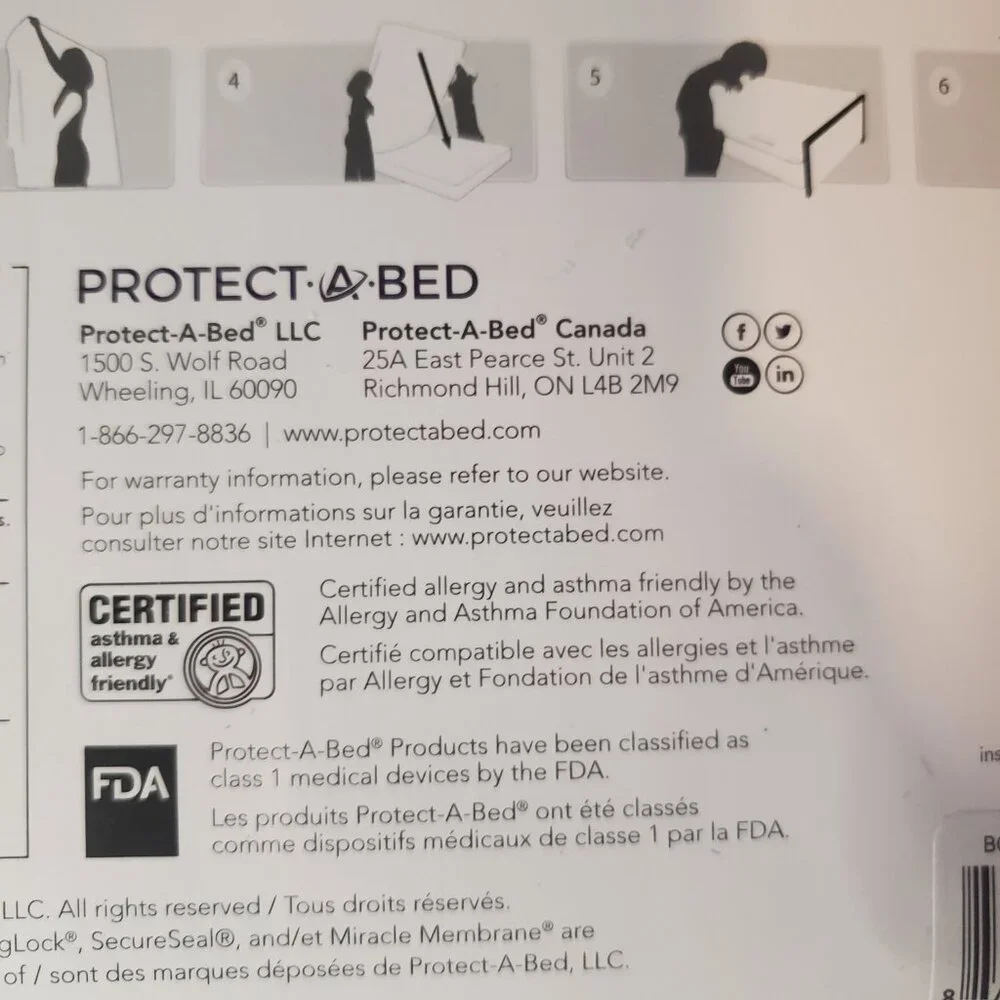 New - King Size Protect-A-Bed AllerZip Smooth Mattress Encasement - Waterproof
